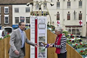 George Carter and Linda Purnell at the official opening of the new ziggurat.