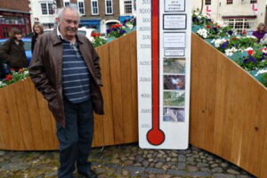 Joe Richardson at the official opening of the new ziggurat."