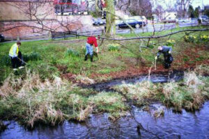 We also tidy the grass banks of the river during the clean.