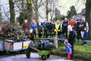 Some of the hard working volunteers who took part in the river clean.