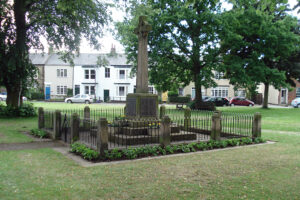 The war memorial after cleaning and tidying on the day.