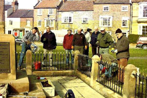 Renovation of the war memorial."