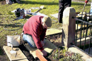 Renovation of the war memorial.