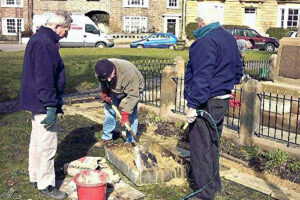 Renovation of the war memorial."