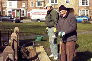 Renovation of the war memorial."