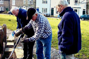 Renovation of the war memorial."