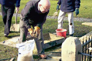 Renovation of the war memorial.