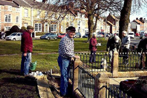 Renovation of the war memorial."