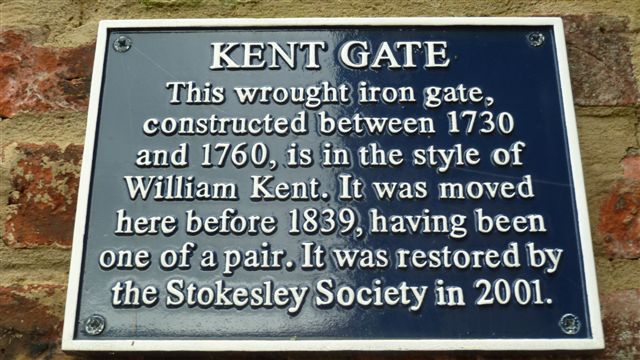 Kent Gate Plaque - photograph courtesy of Derek Whiting