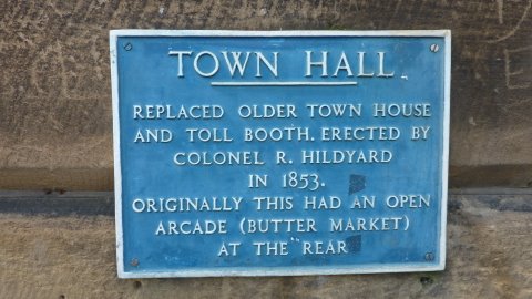 The Plaque for the Town Hall - photograph courtesy of Derek Whiting