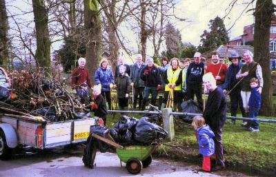 The worthy team of river-pickers and the first load of two for the tip